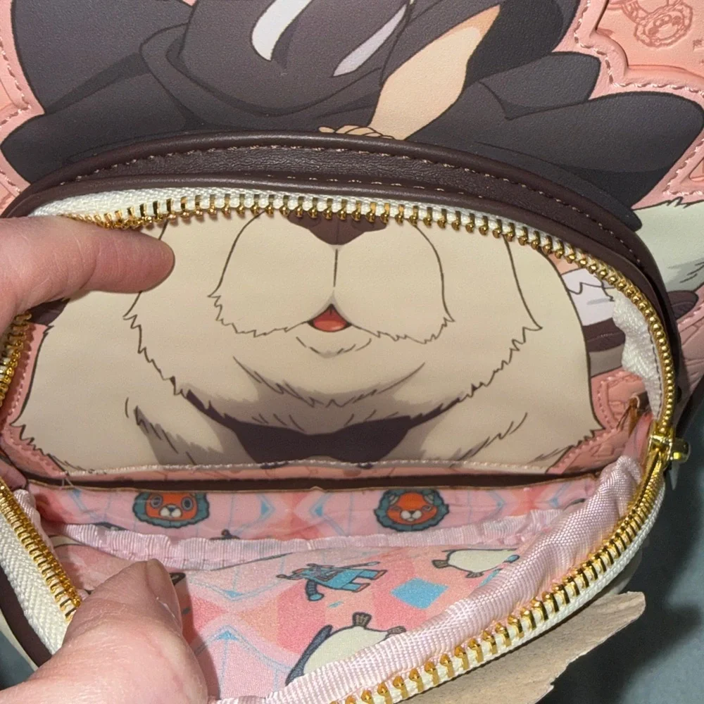 Loungefly Pink and Brown Anime Character Backpack
